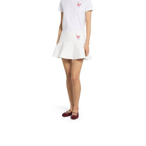 Cotton canvas skirt with patch