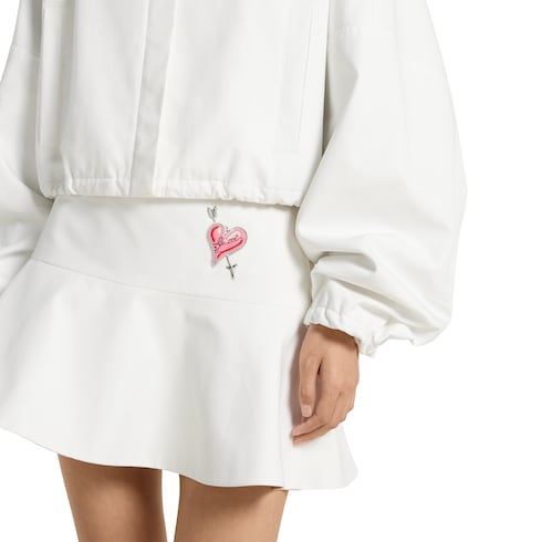 Jupe en toile de coton avec empiècement