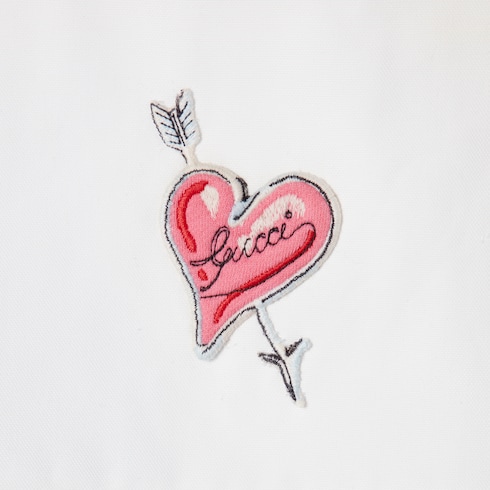 Gonna in tessuto di cotone con patch