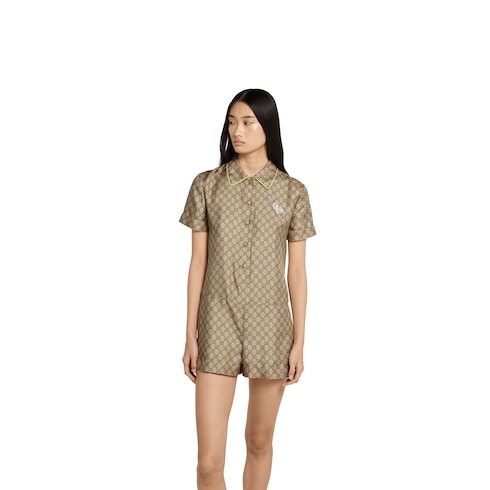  Jumpsuit aus GG Seidentwill mit Print