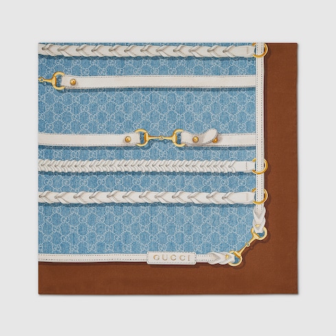 Pañuelo de sarga de seda con estampado