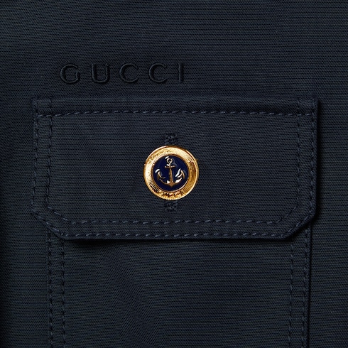 Cotton canvas jacket with embroidery
