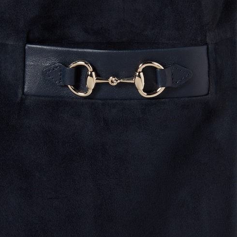 Robe dos nu en daim avec détail Mors