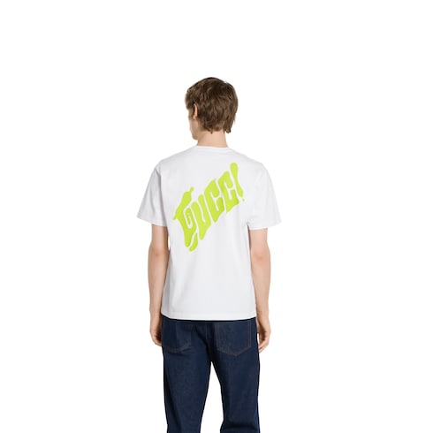 T-shirt in jersey di cotone con logo Gucci 