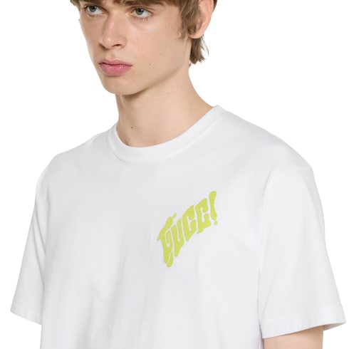 T-shirt in jersey di cotone con logo Gucci 