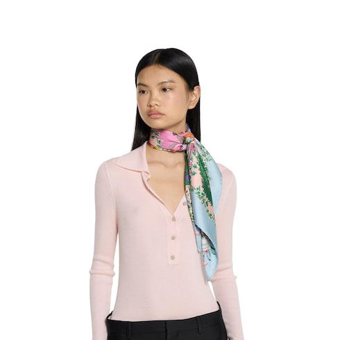Printed silk twill carré