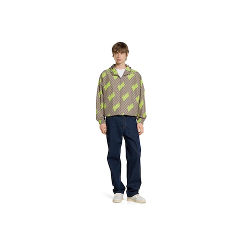 Chaqueta de popelina estampada con cremallera