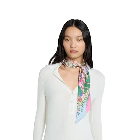 Printed silk twill ribbon