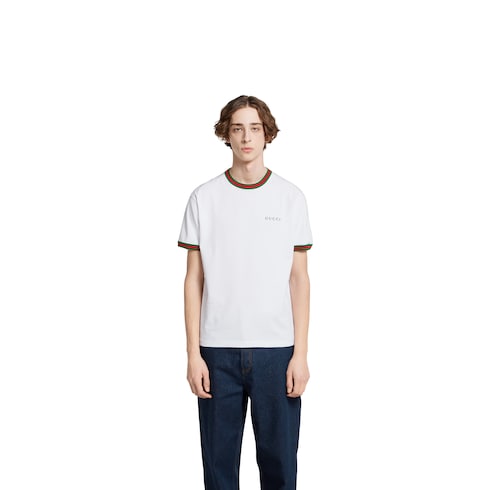 Cotton jersey T-shirt with embroidery Detail 3