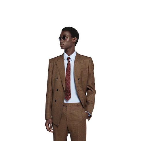 Horsebit silk jacquard tie