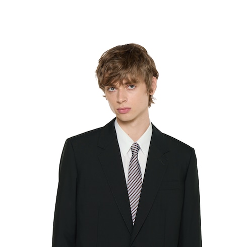Cravatta in seta jacquard a righe