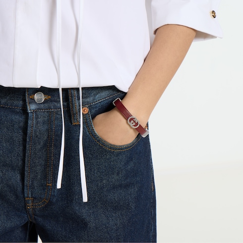 Bracciale in pelle Gucci Interlocking