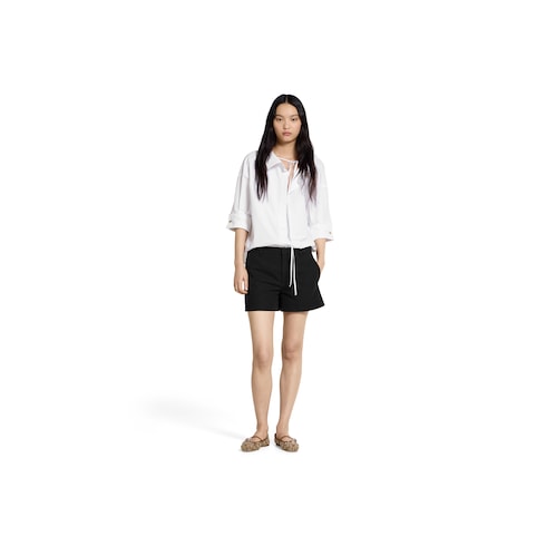 Shorts in tessuto di cotone con ricamo