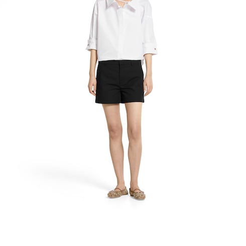 Shorts in tessuto di cotone con ricamo
