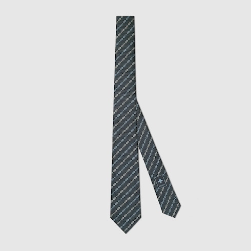 Cravatta in seta jacquard con Morsetto