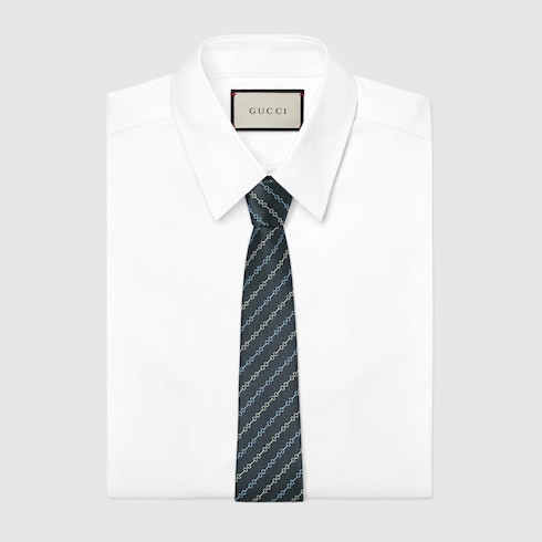Cravatta in seta jacquard con Morsetto
