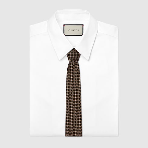 Double G silk jacquard tie