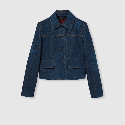 Denim jacket with embroidery