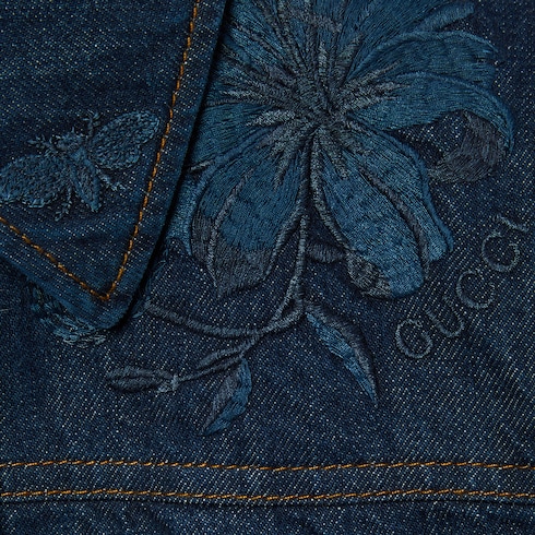 Denim jacket with embroidery