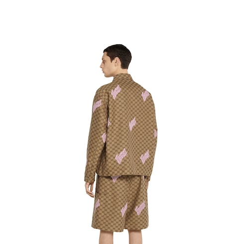 Veste en toile en mélange de lin avec broderie