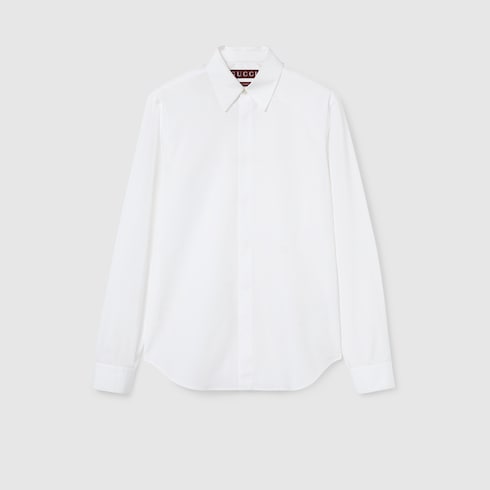 Camicia in popeline di cotone con ricamo
