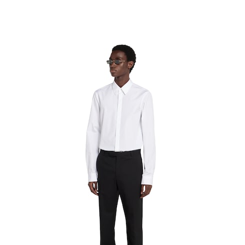 Camicia in popeline di cotone con ricamo