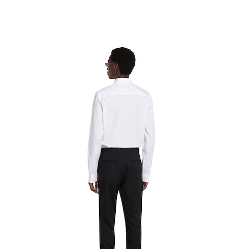 Camicia in popeline di cotone con ricamo