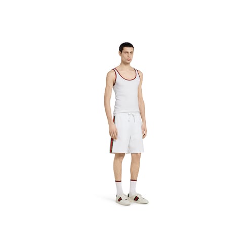Rib cotton tank top with Web