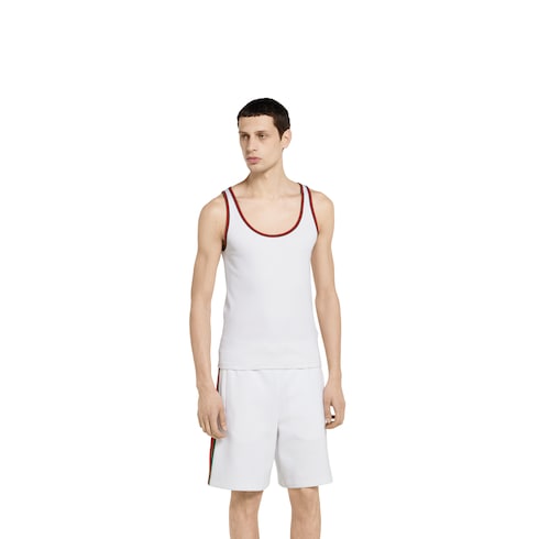 Rib cotton tank top with Web Detail 3