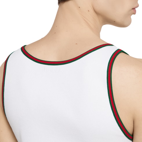 Rib cotton tank top with Web Detail 5