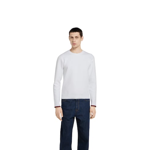 Cotton piquet sweater with Web