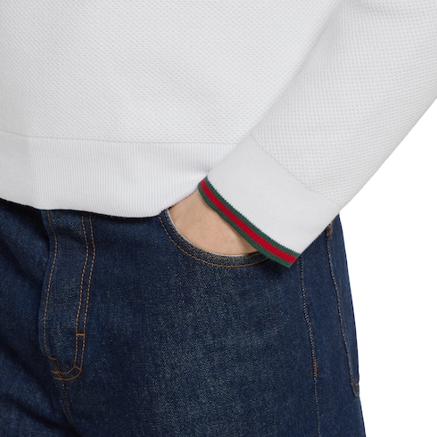 Pull en piqué de coton avec bande Web