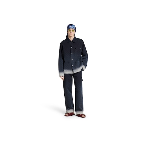 Chemise en jacquard de denim GG en coton délavé à l’acide