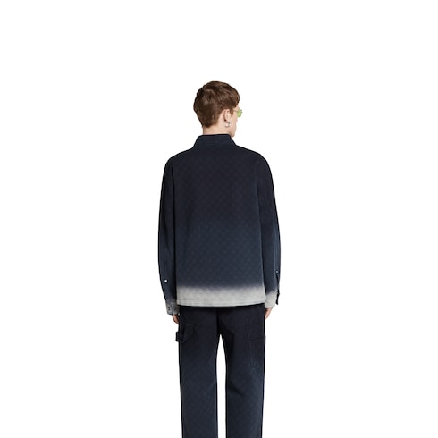 Camisa jacquard denim algodón decolorado GG