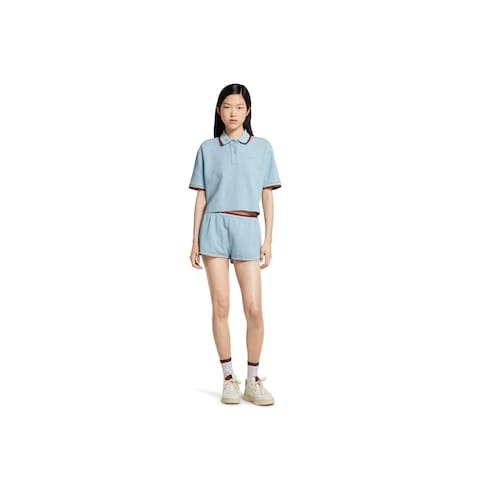 Cotton piquet polo shirt with Web