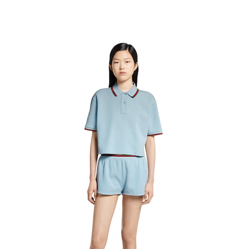 Cotton piquet polo shirt with Web Detail 3