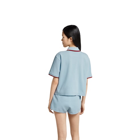 Cotton piquet polo shirt with Web Detail 4