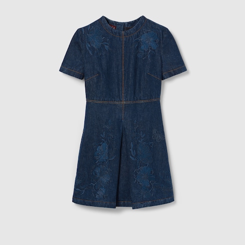 Robe en denim avec broderie