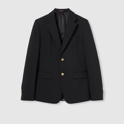 Single-breasted wool jacket