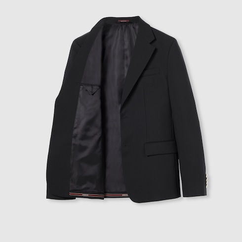 Single-breasted wool jacket
