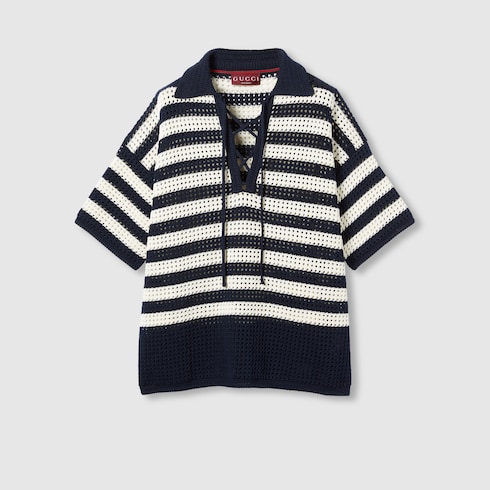 Polo in maglia di cotone a righe