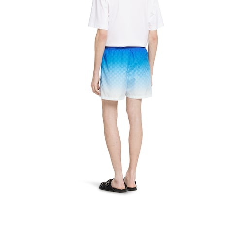 Printed technical poplin swim shorts