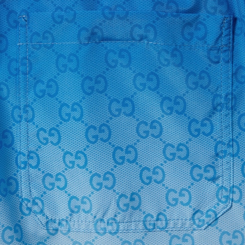 Printed technical poplin swim shorts