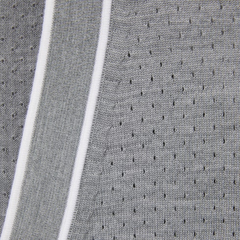 Fine wool knit cardigan with intarsia