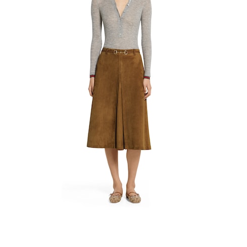 Suede skirt with Horsebit