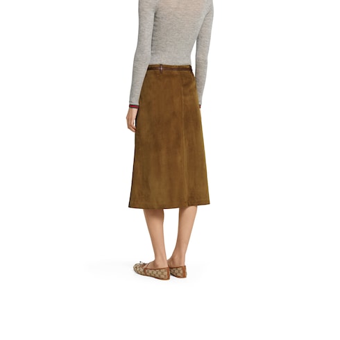 Suede skirt with Horsebit
