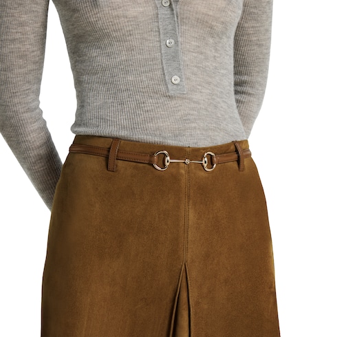 Suede skirt with Horsebit