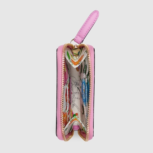 GG Marmont mini zip wallet with Flora