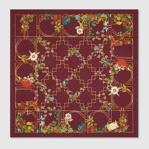 Printed silk twill carré