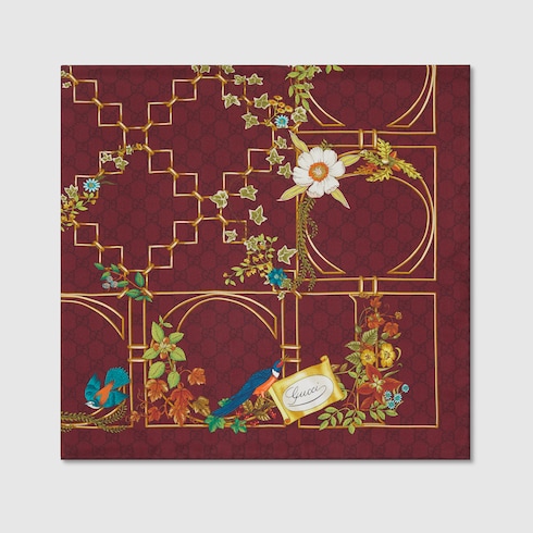Printed silk twill carré